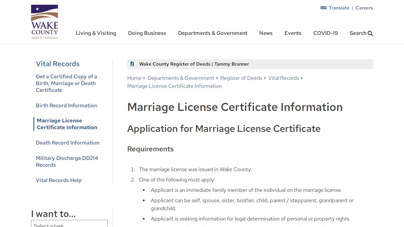 Marriage License Certificate Information | Wake County Government