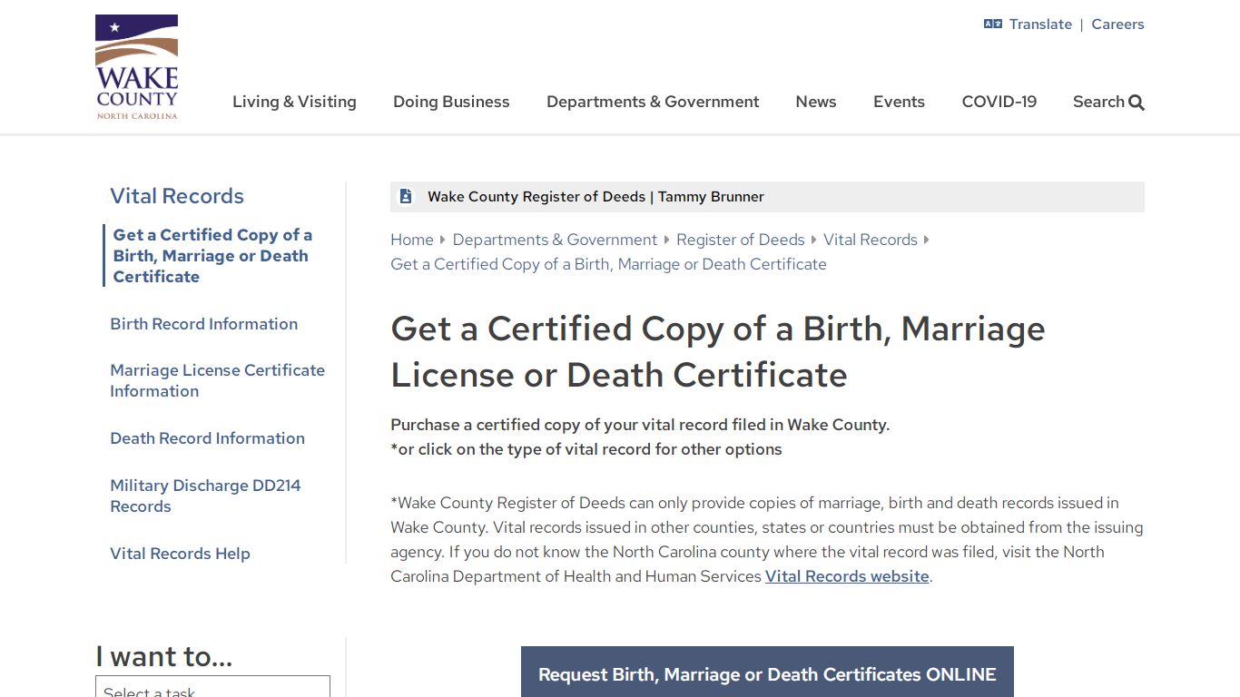 Get a Certified Copy of a Birth, Marriage License or Death Certificate ...