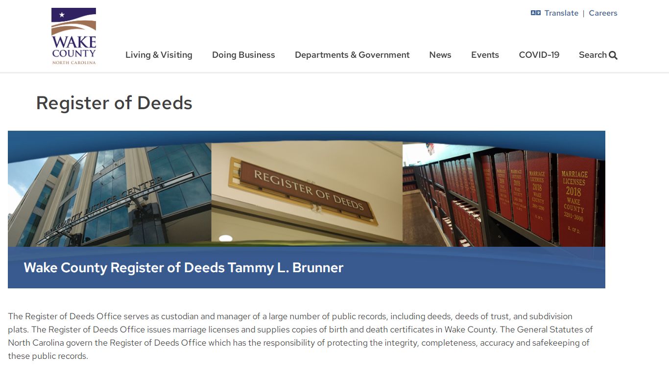 Register of Deeds | Wake County Government